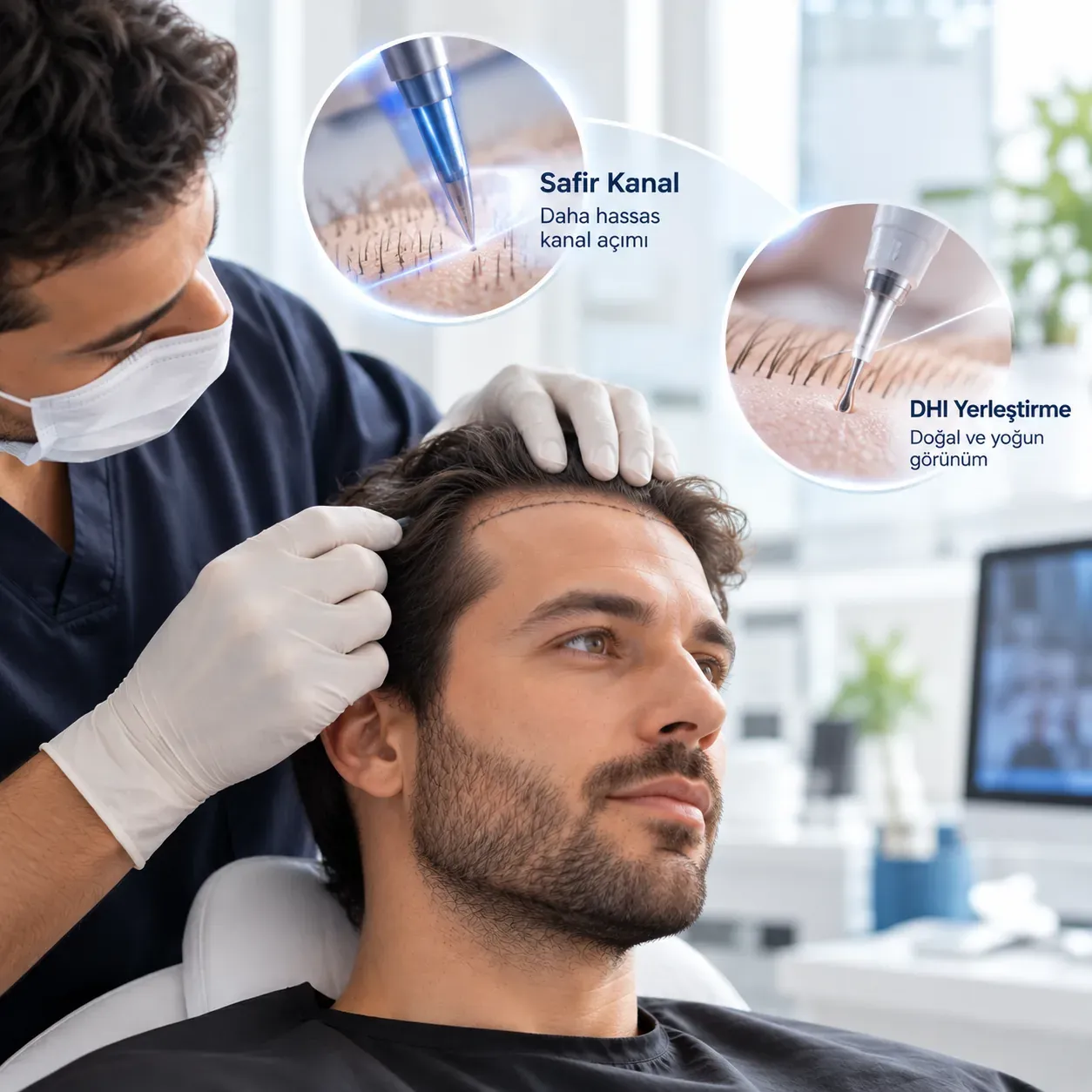 Max Hair Saç Ekimi Yöntemi: Safir Kanal ve DHI Yerleştirme Nasıl Birleşir?